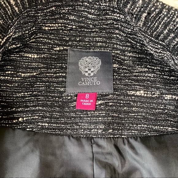 Vince Camuto One Button Black Metallic Blazer Sz 8 - Picture 8 of 12